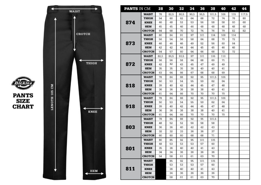 Size Guide Dickies Indonesia